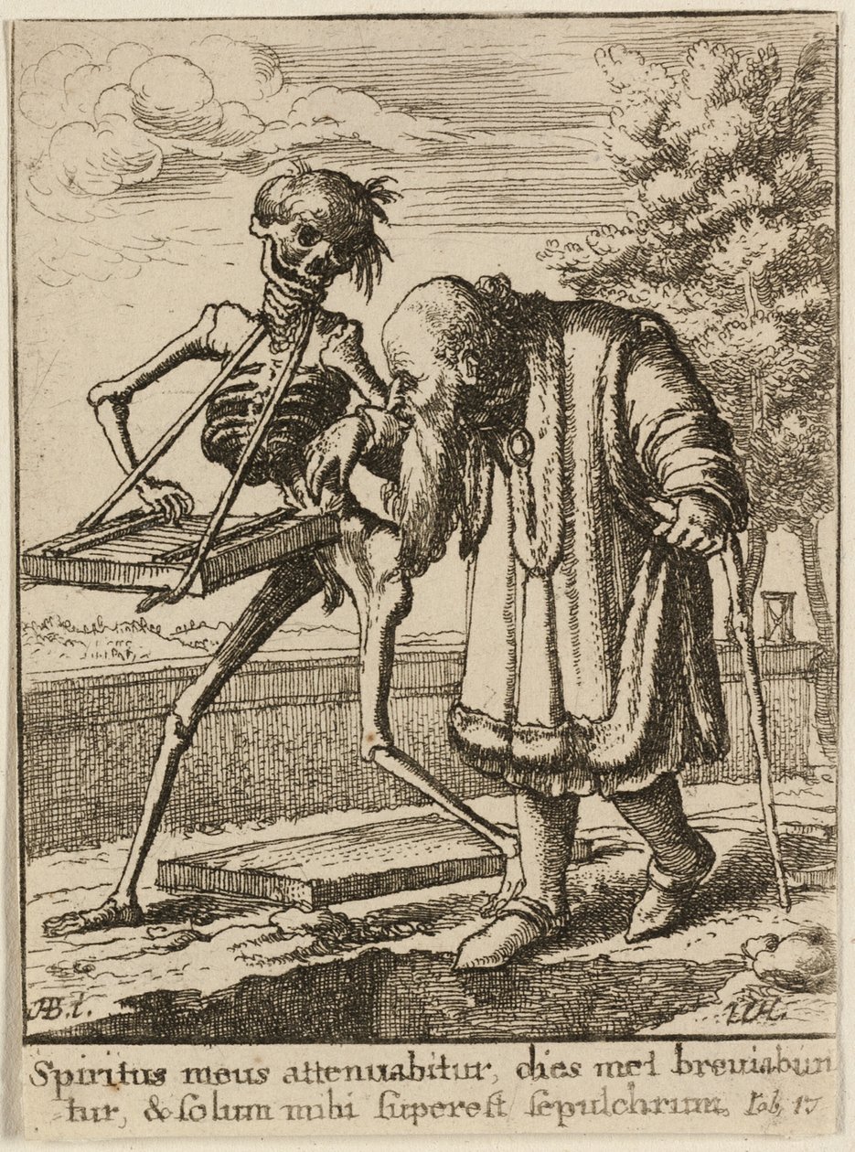 Vanha mies ja kuolema tekijältä Wenceslaus Hollar