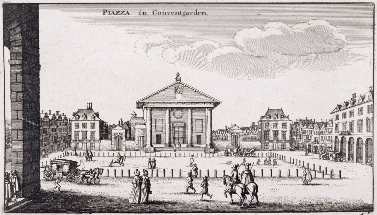 Piazza Covent Gardenissa, 1647 tekijältä Wenceslaus Hollar