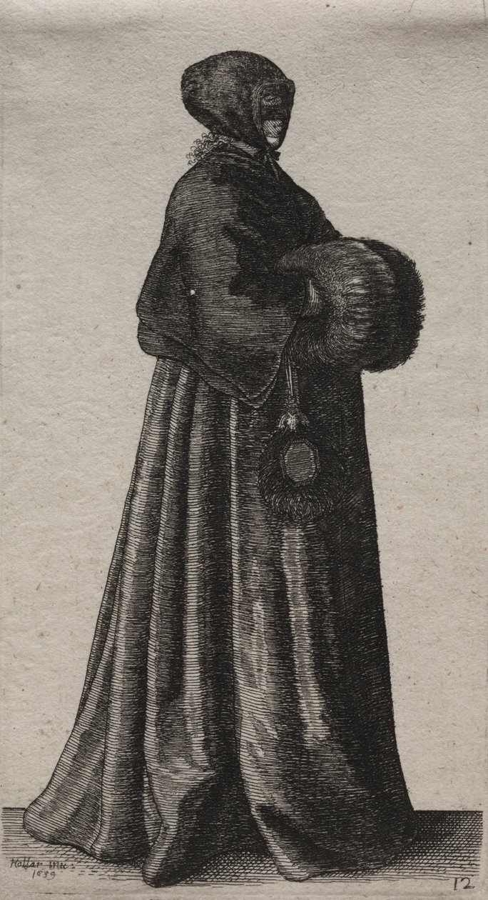 Englantilaisten naisten useat tavat, aatelista maalaisnaisiin..., 1639. tekijältä Wenceslaus Hollar