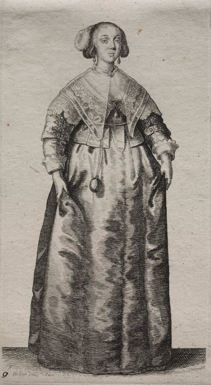 Englantilaisten naisten useat tavat, aatelista maalaisnaisiin..., 1640. tekijältä Wenceslaus Hollar