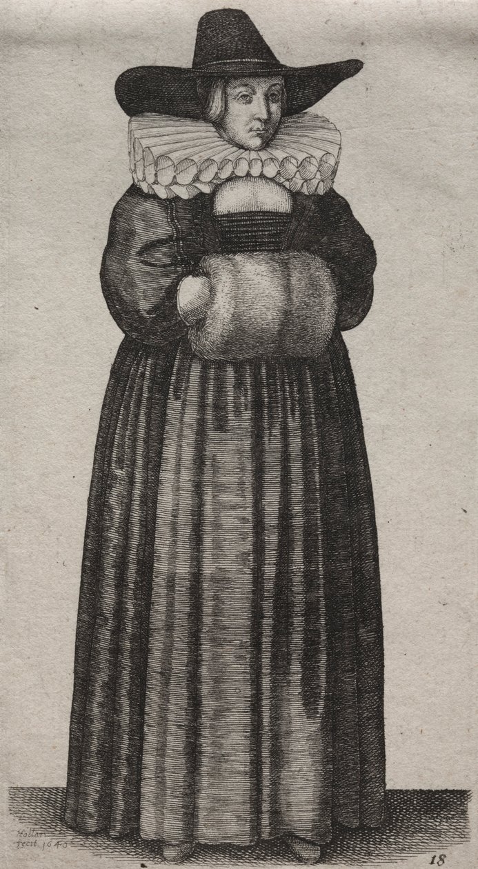 Englantilaisten naisten useat tavat, aatelista maalaisnaisiin..., 1640. tekijältä Wenceslaus Hollar