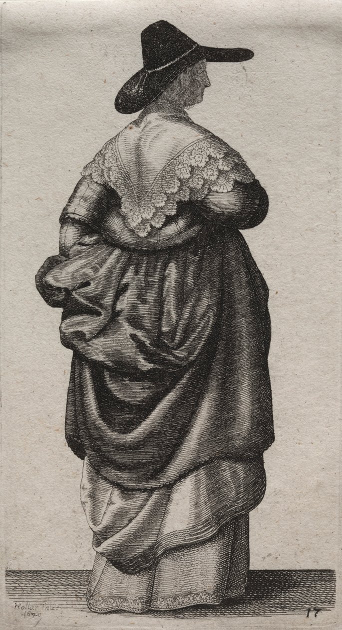 Englantilaisten naisten useat tavat, aatelista maalaisnaisiin..., 1640. tekijältä Wenceslaus Hollar