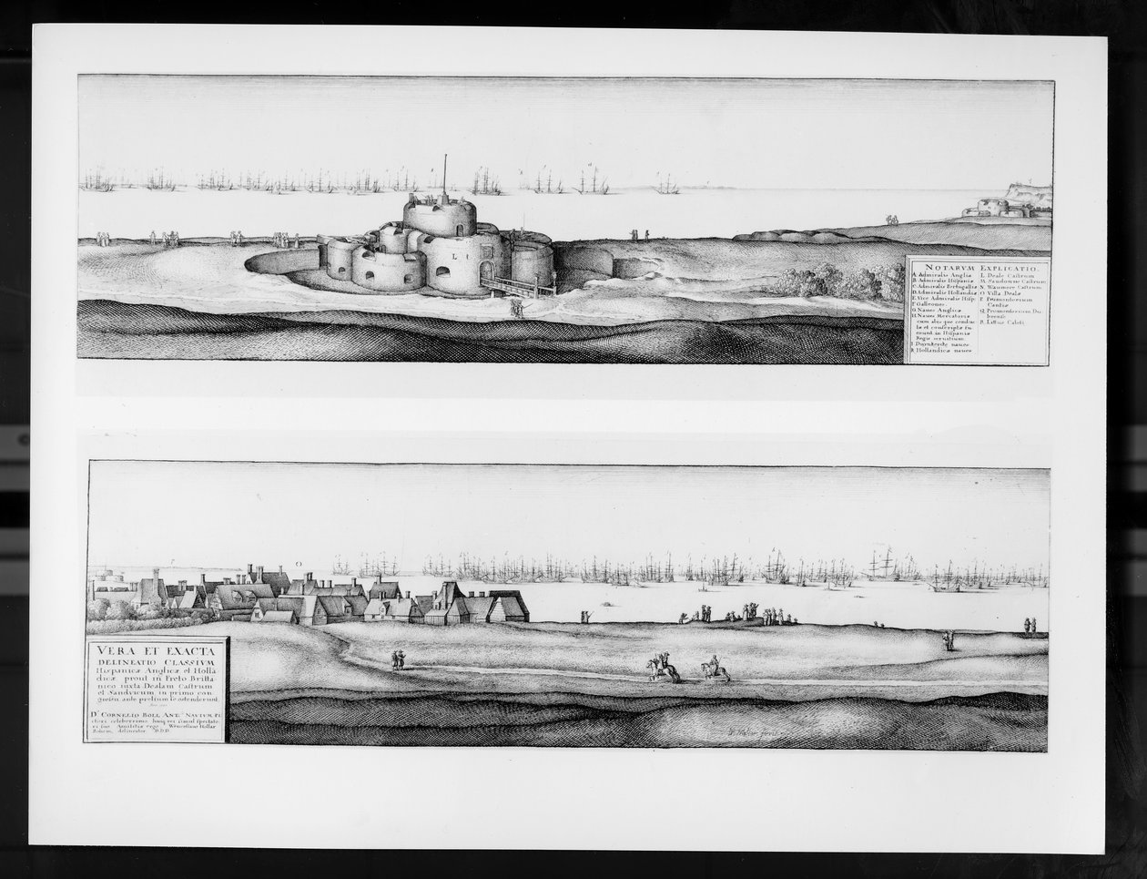 Dealin kaupunki ja linna, Kent, 1640 tekijältä Wenceslaus Hollar