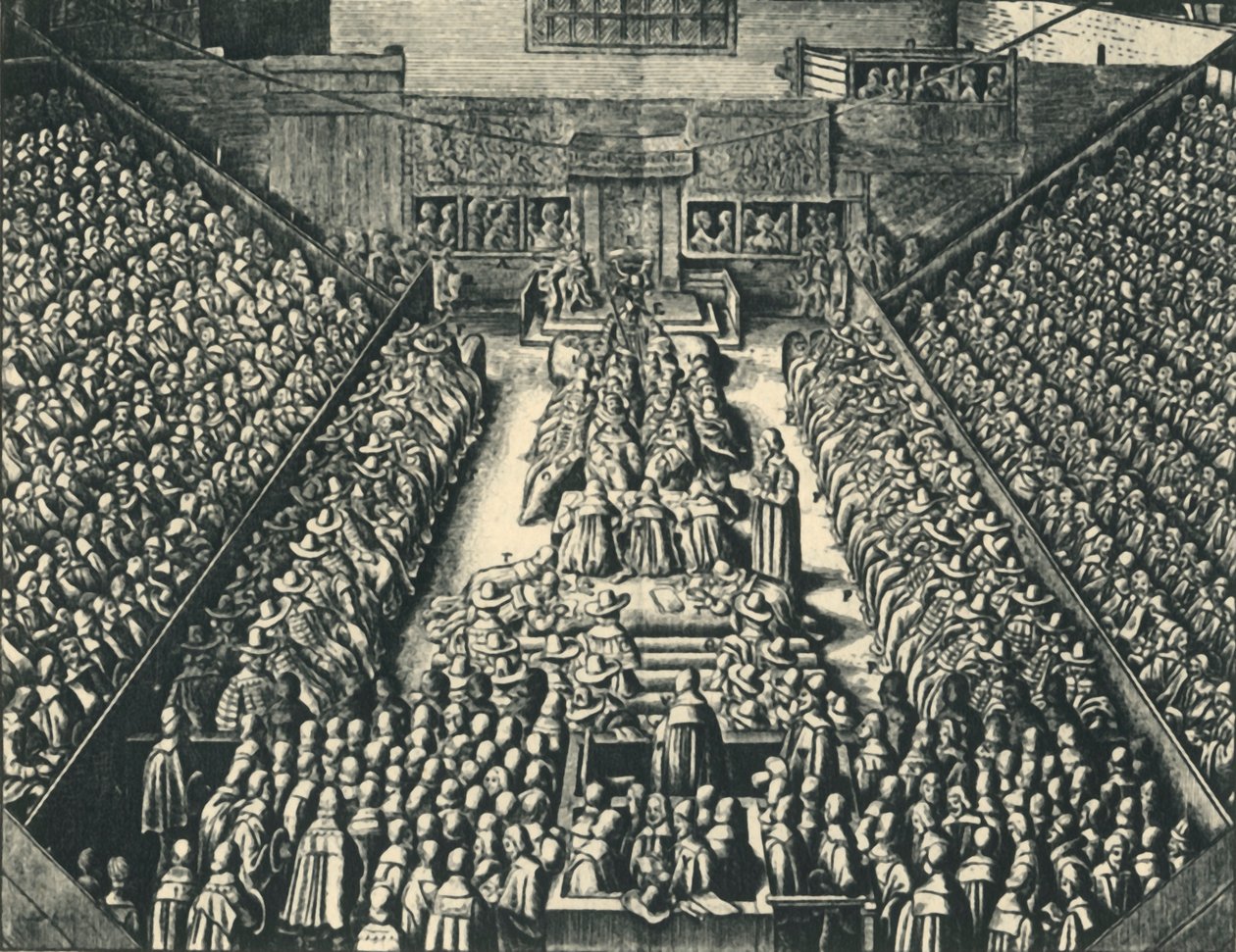 "Earl of Straffordin oikeudenkäynti Westminster Hallissa, 1641", 1947. tekijältä Wenceslaus Hollar