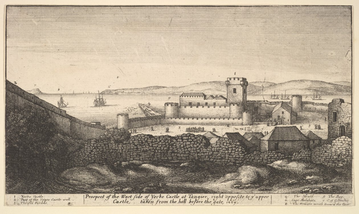 Yorken linnan länsipuoli, 1669. tekijältä Wenceslaus Hollar