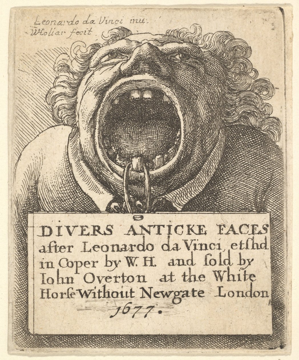 Nimilehti, Divers Anticke Faces, 1677. tekijältä Wenceslaus Hollar