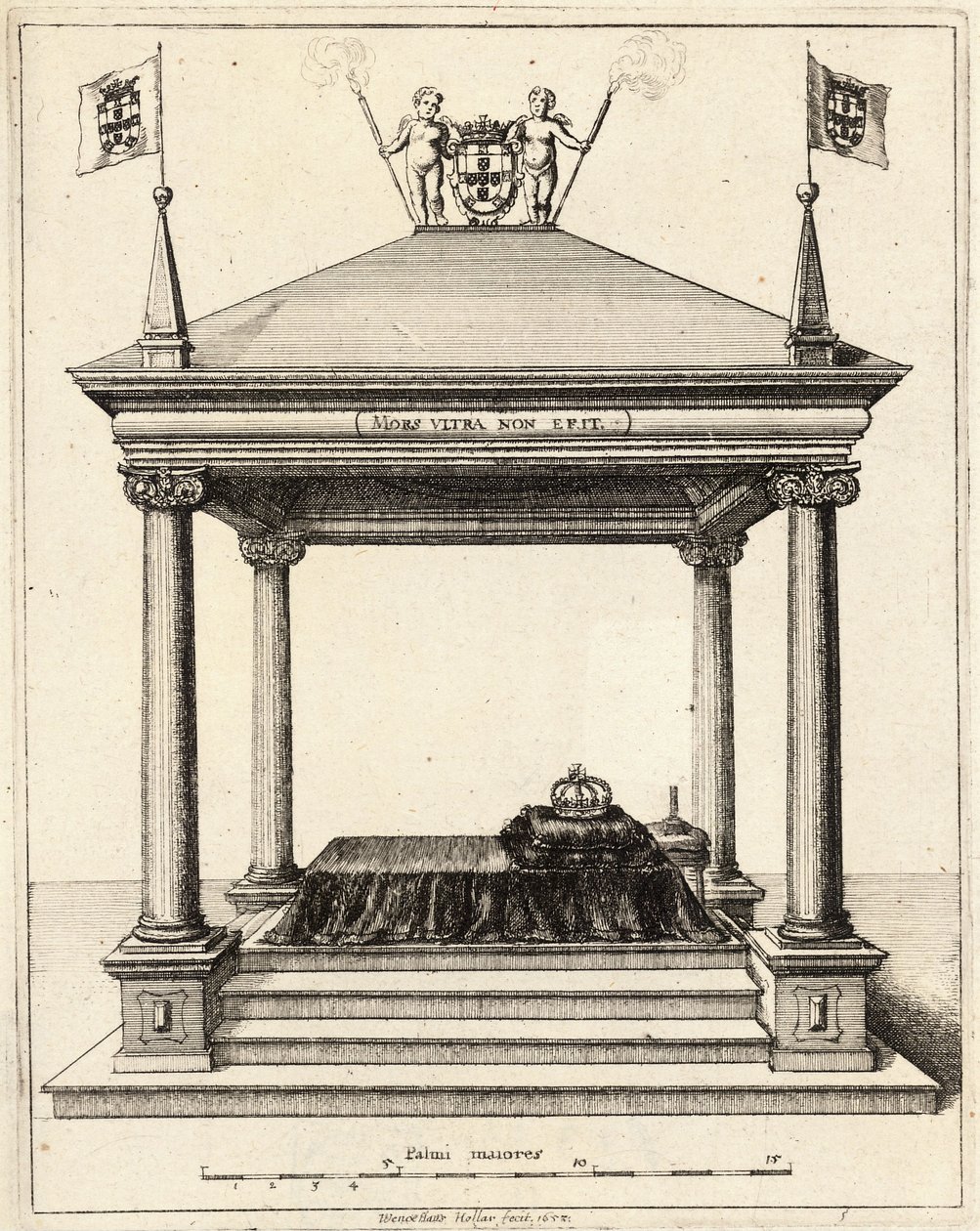 Prinssi Theodosio de Bragançan hauta. Valtio 2 tekijältä Wenceslaus Hollar