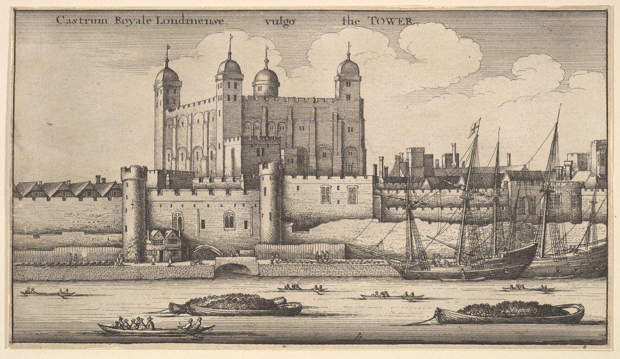 Lontoon Tower, 1625-77. tekijältä Wenceslaus Hollar