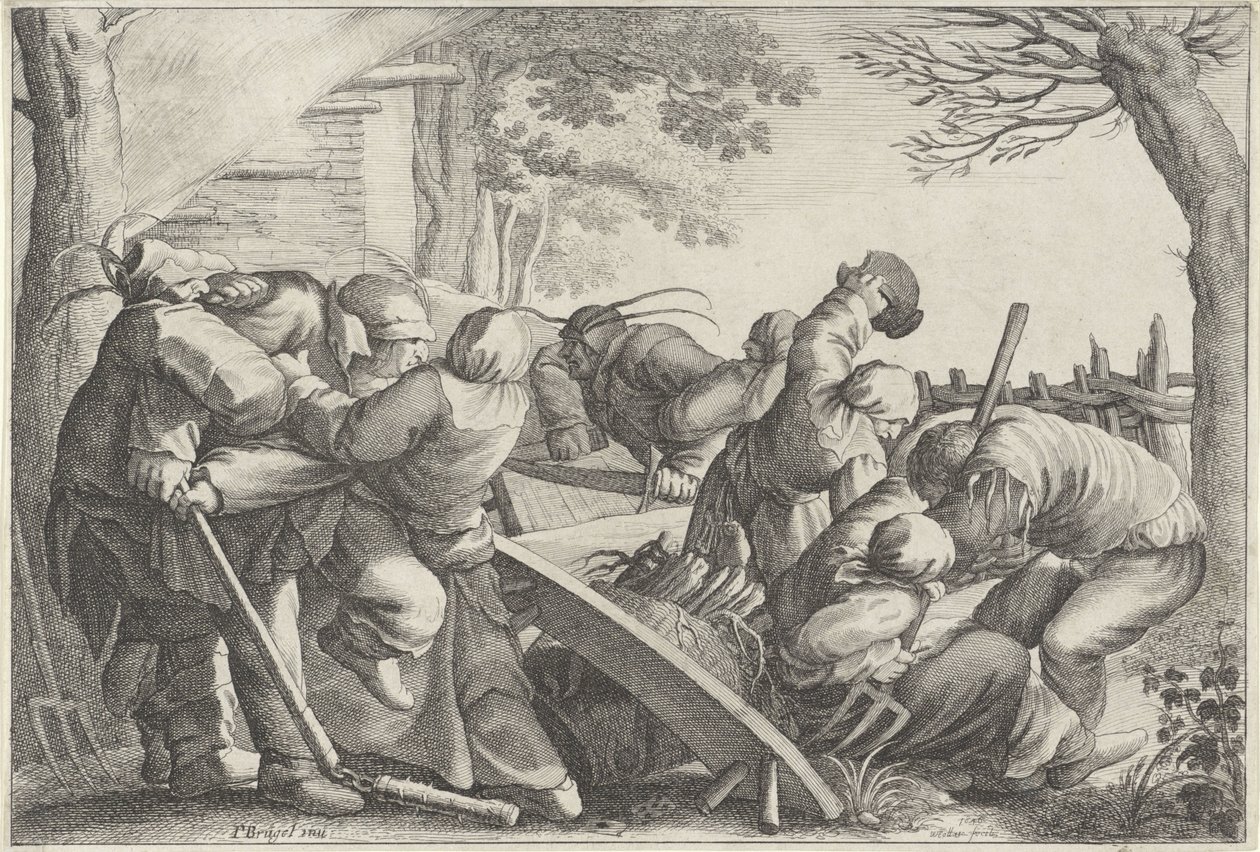 Taistelevat maanviljelijät tekijältä Wenceslaus Hollar