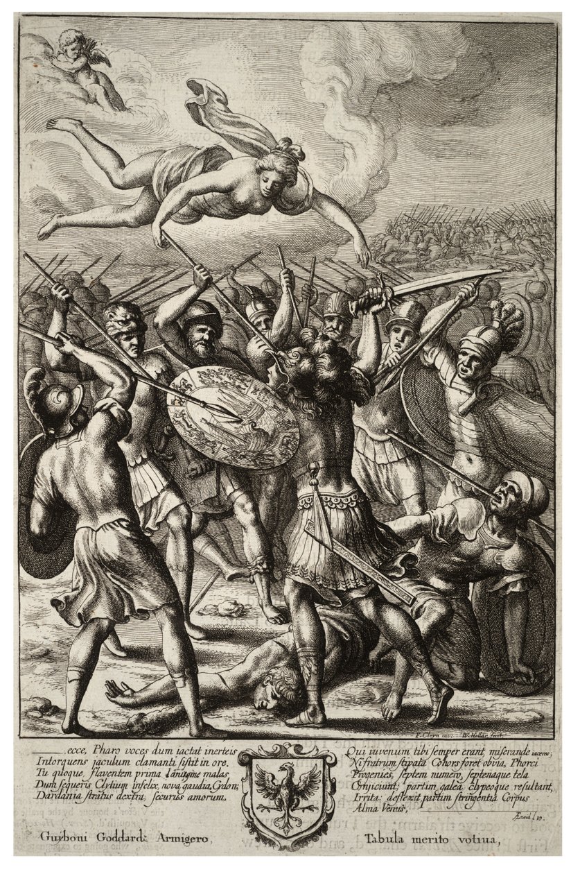 Venus suojelee Aeneasta. Valtio 2 tekijältä Wenceslaus Hollar