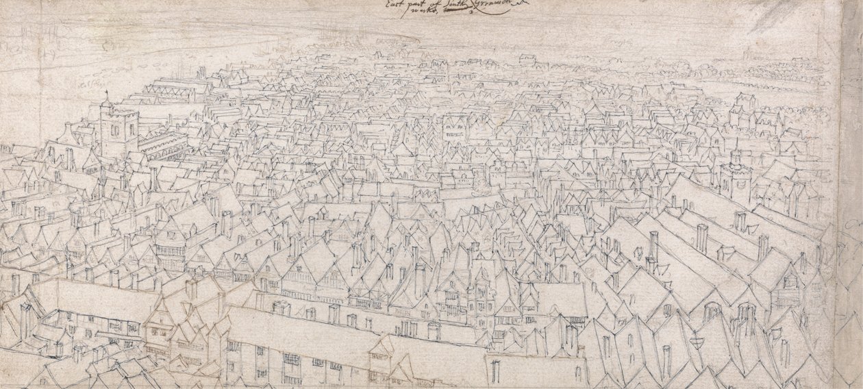 Näkymä Southwarkin itäosaan, päin Greenwichiä tekijältä Wenceslaus Hollar