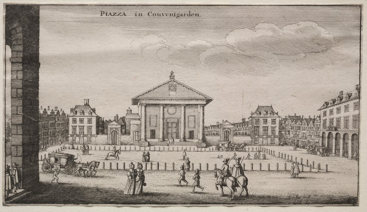 Näkymät Lontooseen: Piazza Covent Gardenissa. tekijältä Wenceslaus Hollar