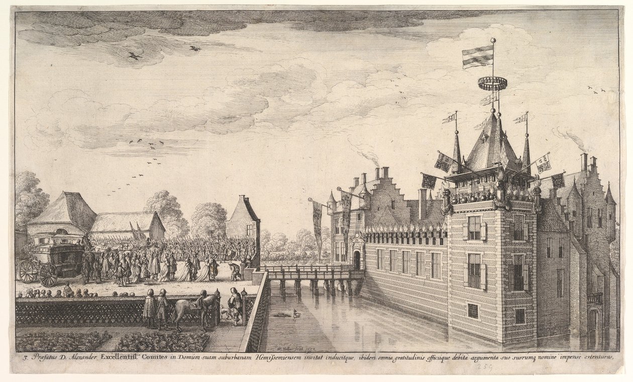 Vierailu A. Roelantsin luona, 1650. tekijältä Wenceslaus Hollar
