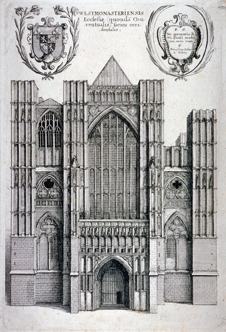 Westminster Abbey, Lontoo, c1650 tekijältä Wenceslaus Hollar