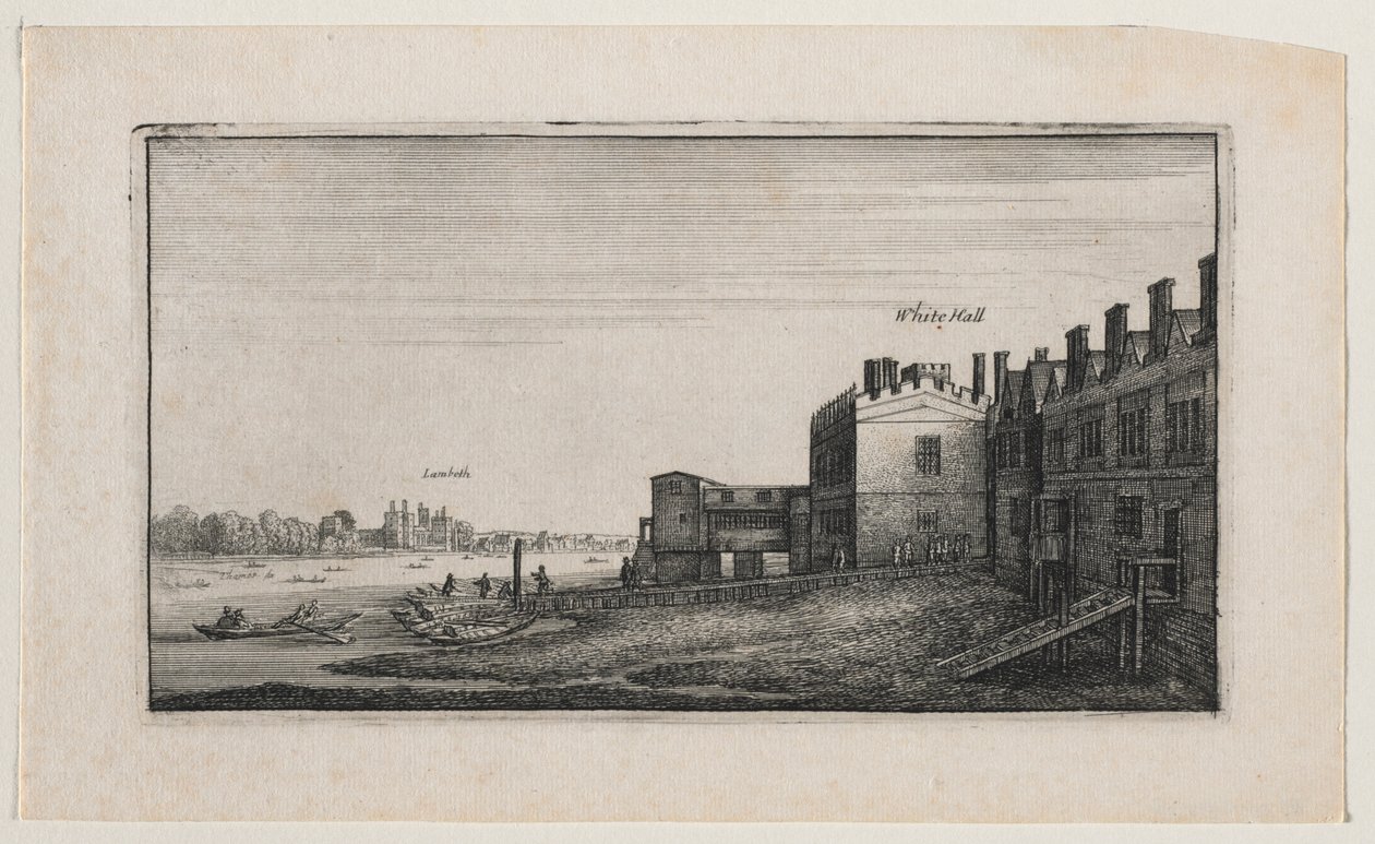 Whitehall joelta, jossa Lambeth kaukana. tekijältä Wenceslaus Hollar