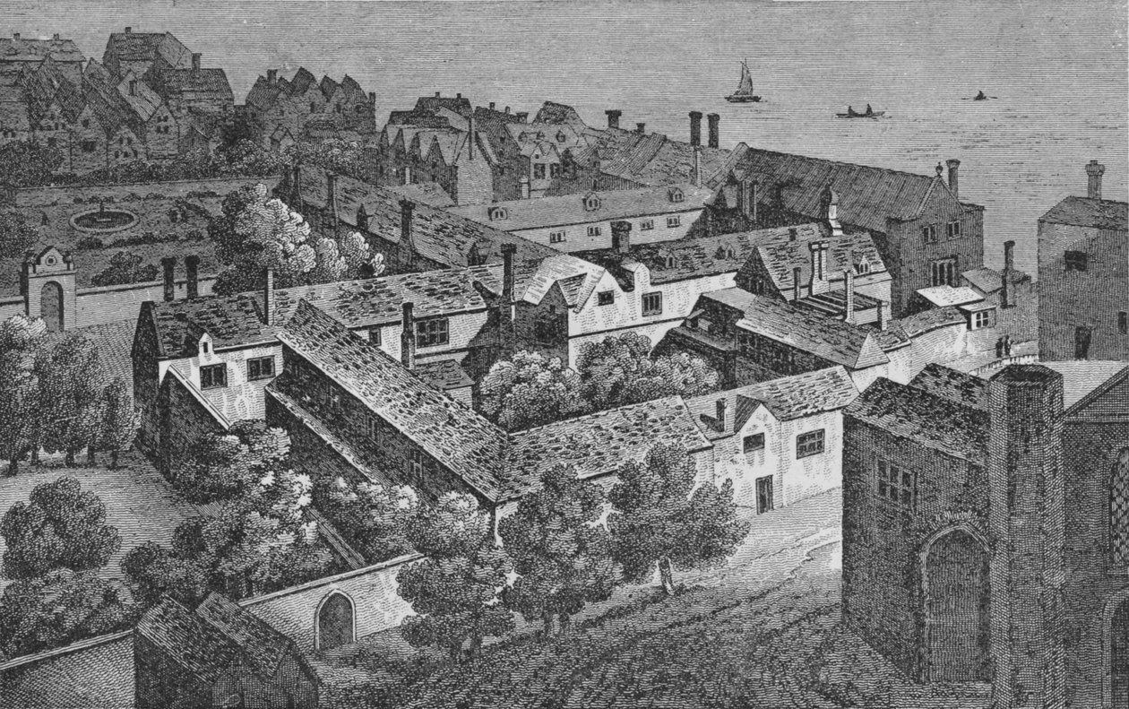 Winchester House, Southwark, noin 1649, St. Savioursin tornista, c1812, 1912 tekijältä Wenceslaus Hollar