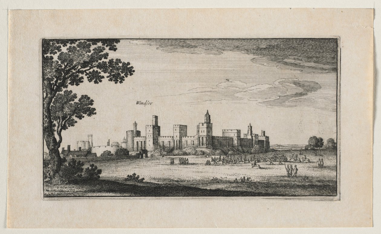 Windsorin linna kaakosta, 1644. tekijältä Wenceslaus Hollar