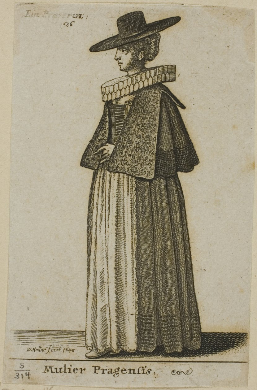 Nainen Prahasta tekijältä Wenceslaus Hollar