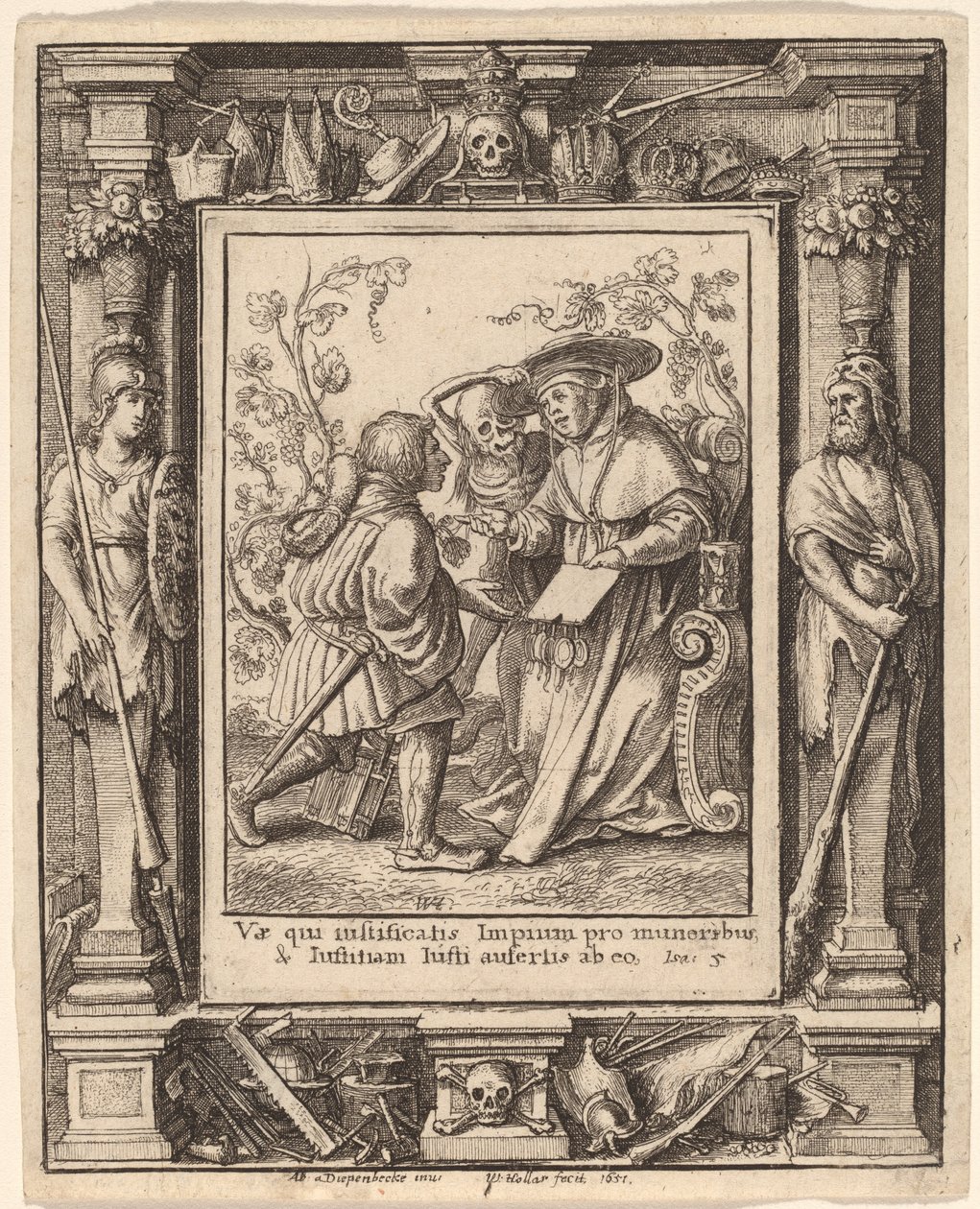 Kardinaali tekijältä Wenceslaus Hollar after Hans Holbein the Younger after Abraham van Diepenbeeck