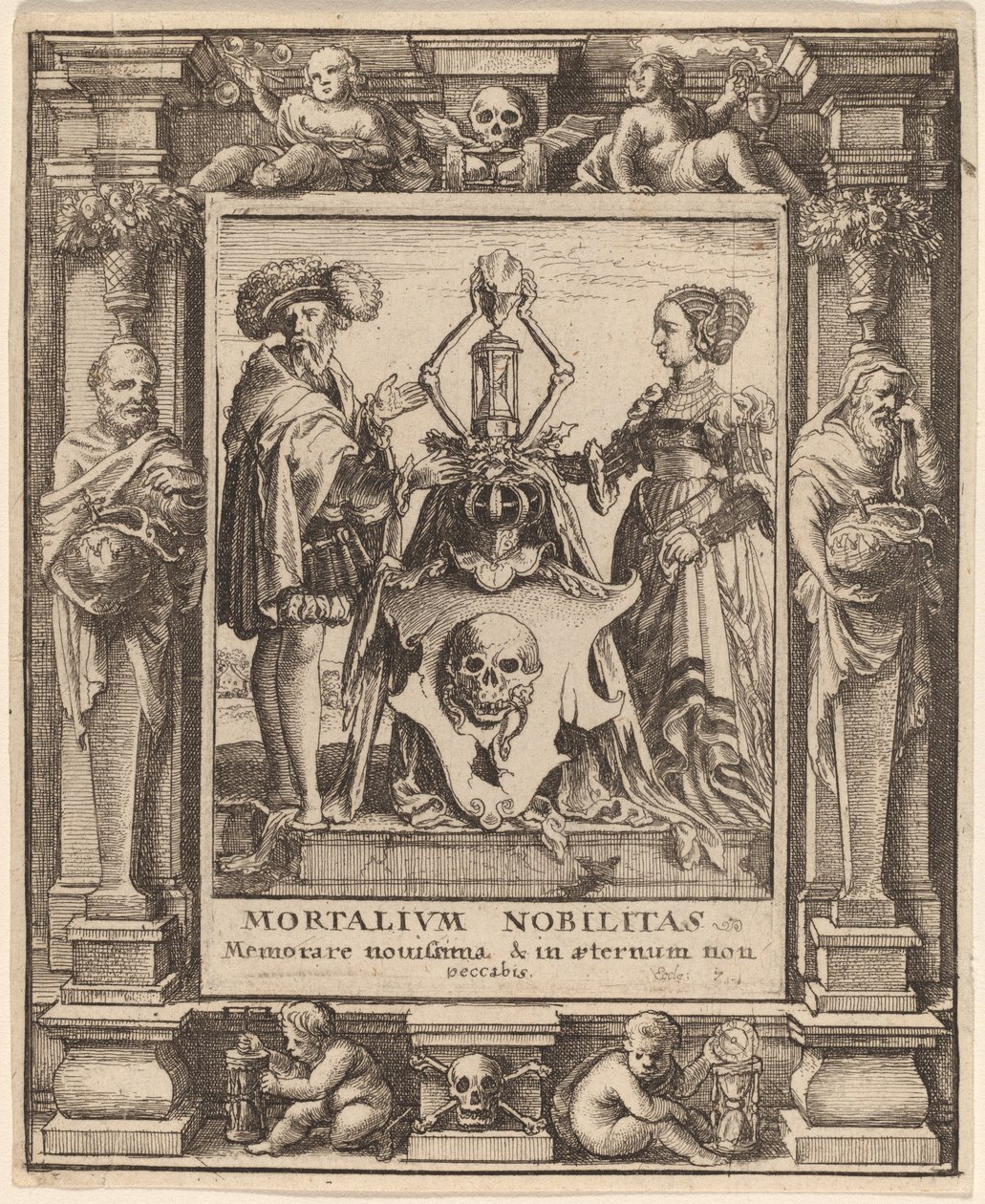 Kuoleman vaakuna tekijältä Wenceslaus Hollar after Hans Holbein the Younger after Abraham van Diepenbeeck
