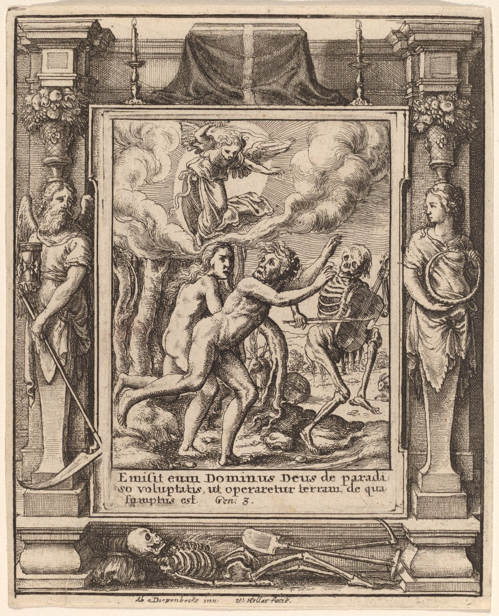kadotettu paratiisi tekijältä Wenceslaus Hollar after Hans Holbein the Younger after Abraham van Diepenbeeck