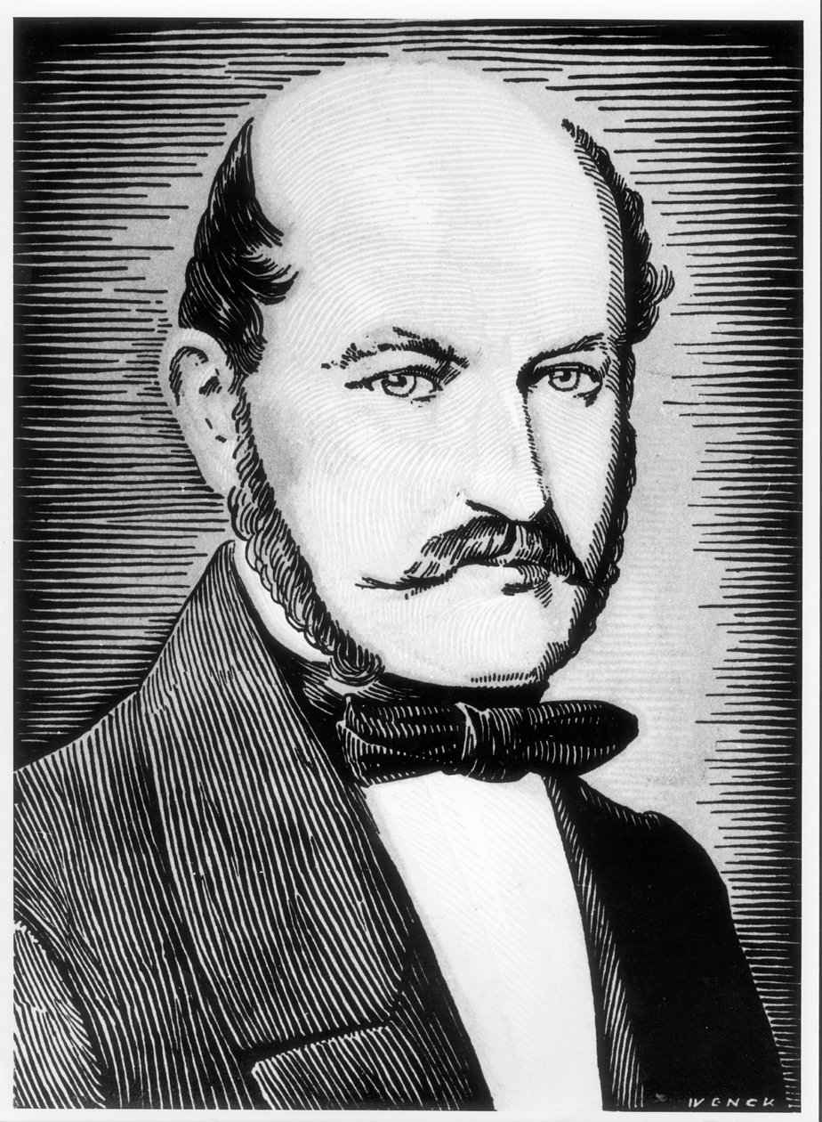 Ignacz Semmelweissin (1818-1865) muotokuva (bw kuva) tekijältä Wenck