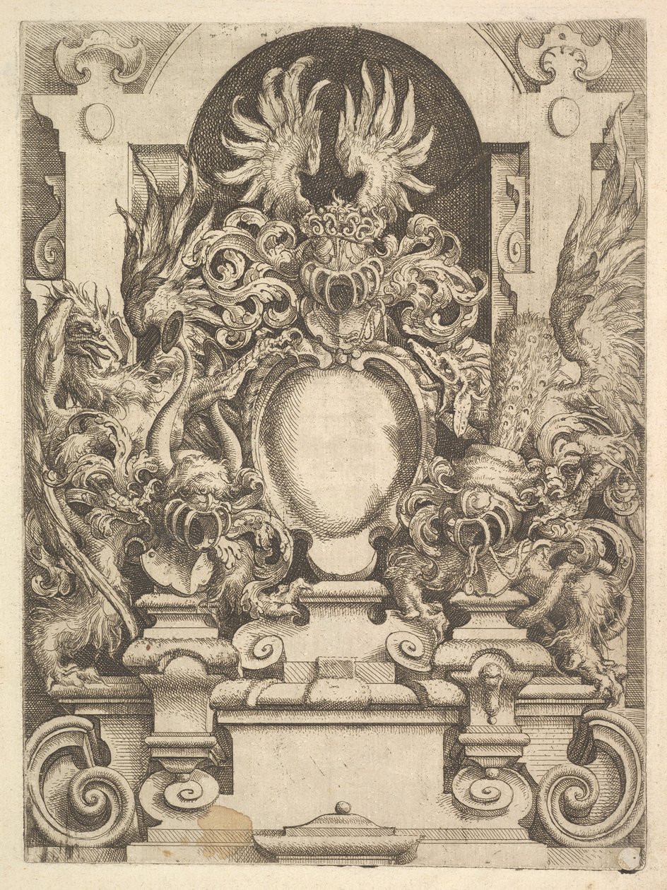 Design for a cartouche, lautanen Dietterlin