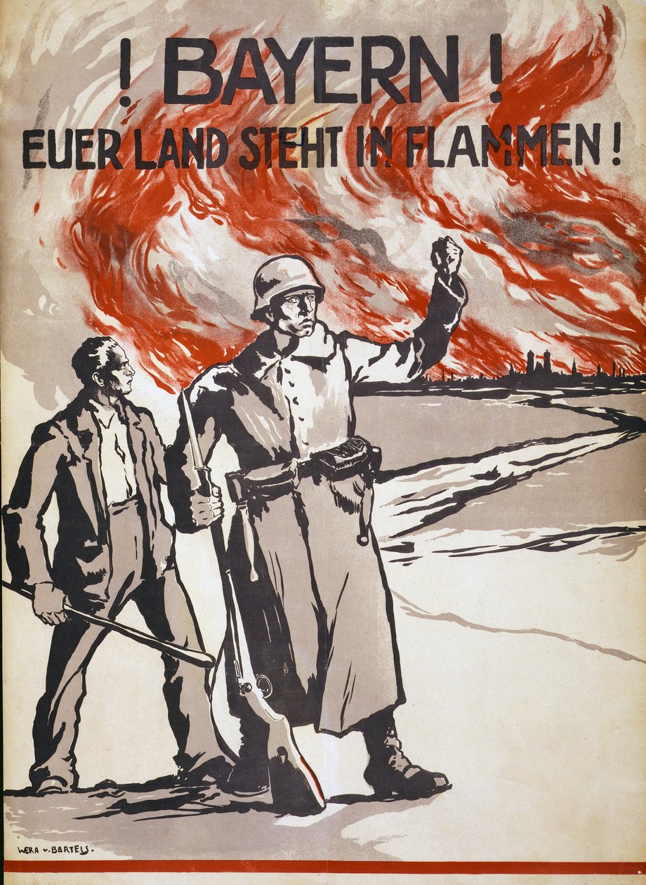 Baijeri! Maasi on tulessa! Pub. Saksa, noin 1918 tekijältä Wera von Bartels