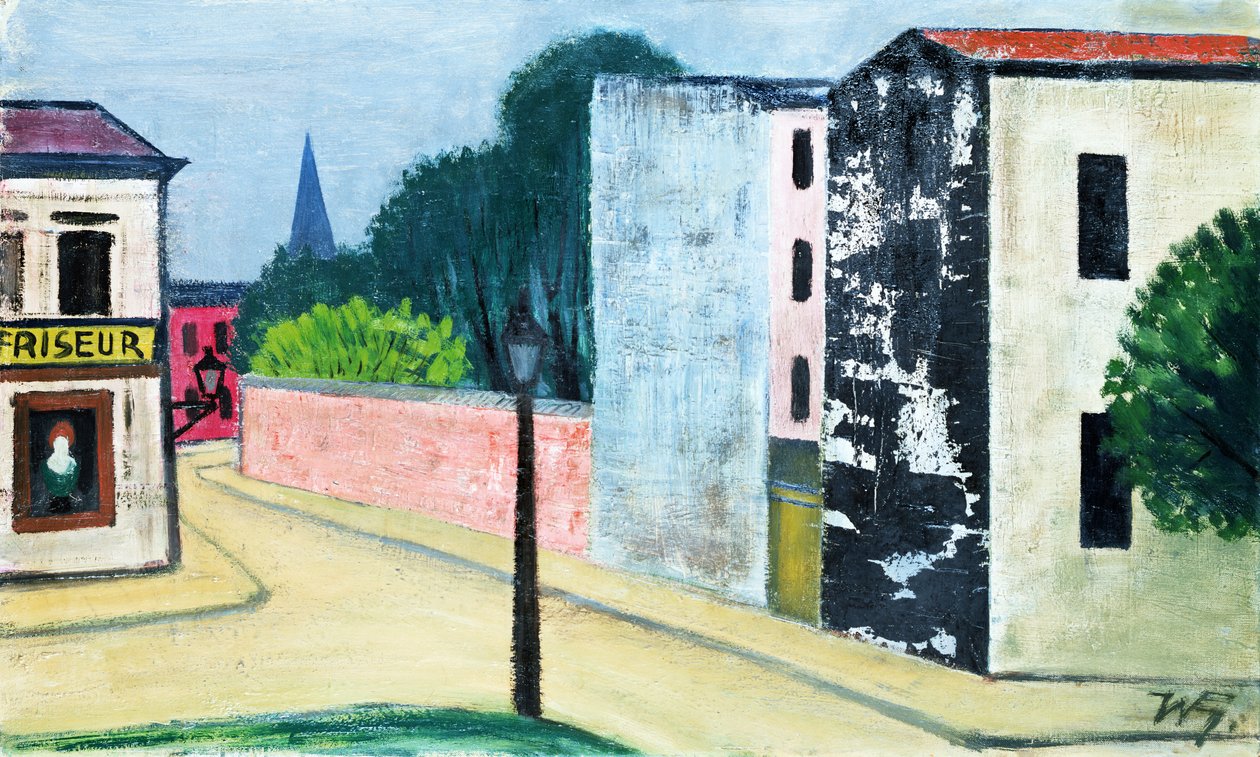 Katu kampaamon kanssa (sekatekniikka) (mixed media) tekijältä Werner Heldt