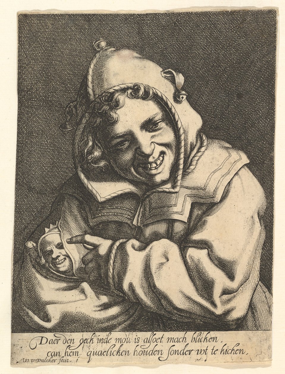 Naurava hullu, n. 1612. tekijältä Werner Jacobsz. van den Valckert