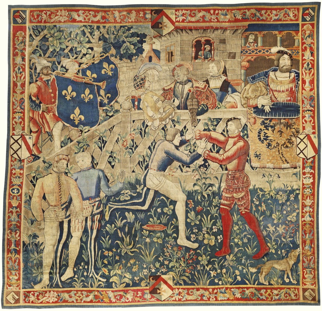 Kuninkaiden Henrik VIII:n ja kuningas Francis I:n tapaaminen Tapestry, n. 1520 tekijältä West European Applied Art