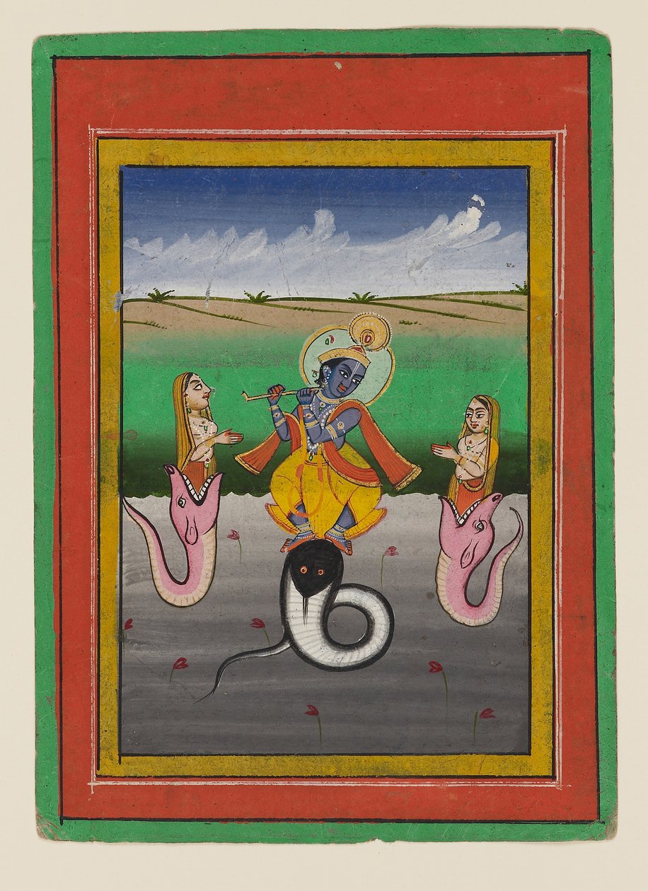 Krishna Kaliyamardaka, 1800-luvun loppu - 1900-luvun alku (guassi paperilla) tekijältä West Indian School