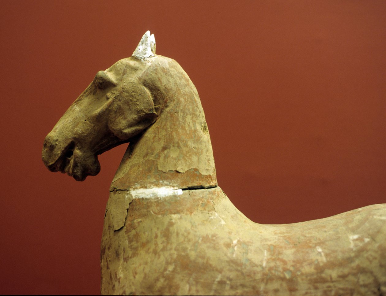 Hevonen, pieni terrakottaarmeija, Länsi-Han-dynastia, 206 eKr.-8 jKr tekijältä Western Han Dynasty Chinese School