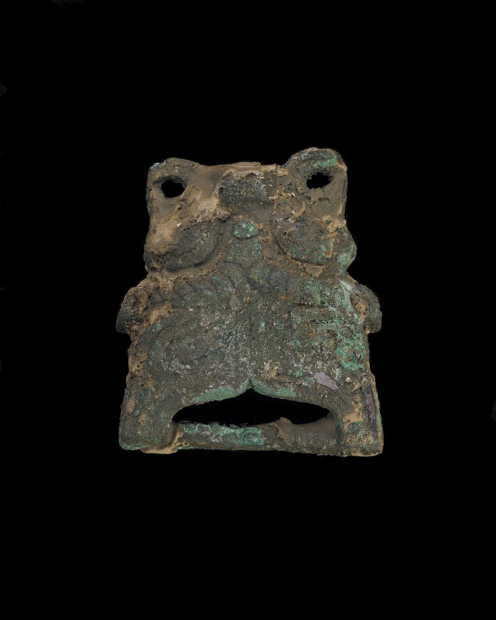 Koriste: groteski eläinnaamio (pronssi) tekijältä Western Zhou Dynasty Chinese School