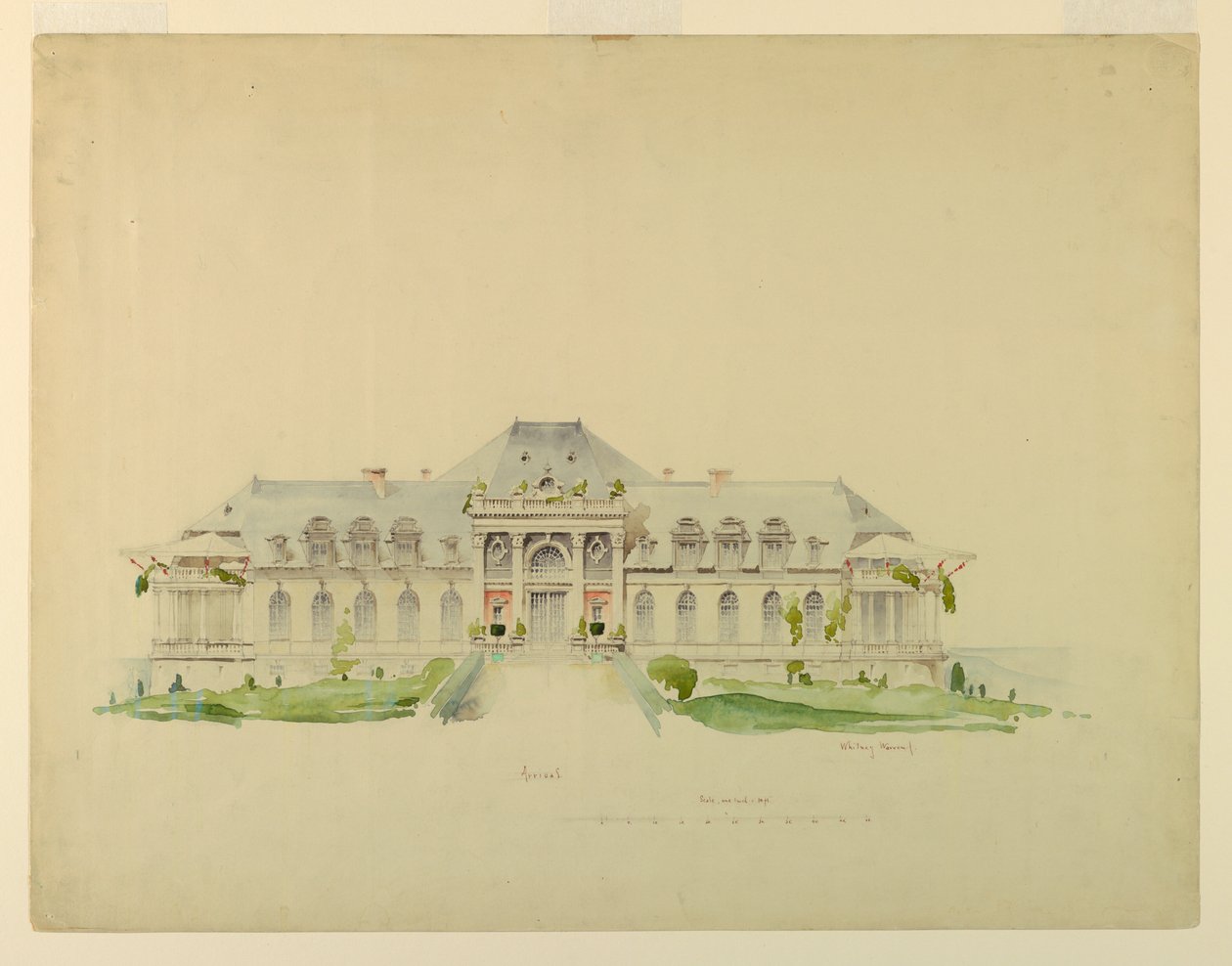 Newport Country Clubin etukorkeus, Harrison Avenue, Newport, Rhode Island tekijältä Whitney Warren Jr.