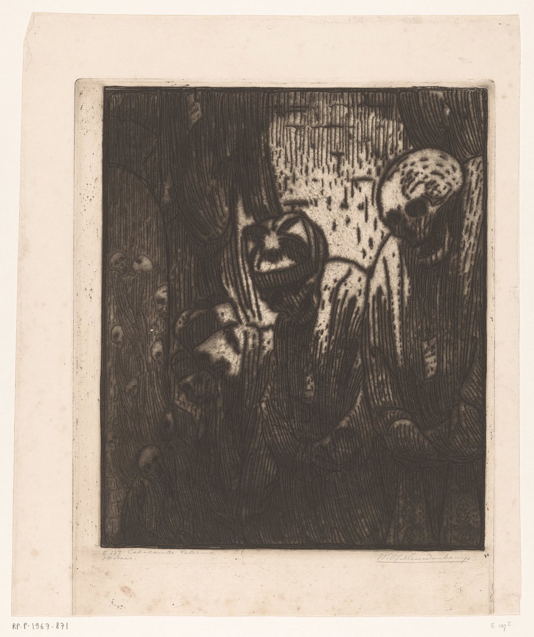 Catacombe, Palermo (alkuperäinen nimi esineessä) tekijältä Wijnand Otto Jan Nieuwenkamp (signed by artist)