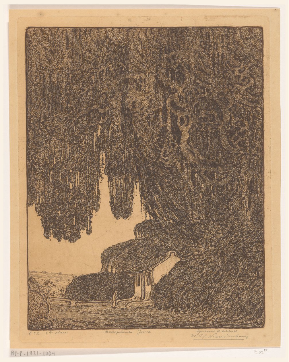 Kiinalainen kappeli lähellä Semarangia Javalla kiinalainen palvontapaikka (alkuperäinen nimi) tekijältä Wijnand Otto Jan Nieuwenkamp (signed by artist)