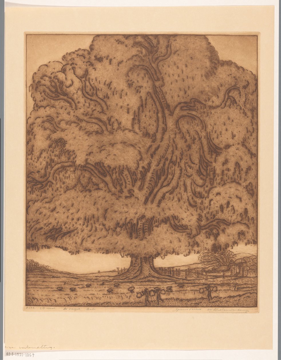 The Harvest, Bali (alkuperäinen nimi esineessä) tekijältä Wijnand Otto Jan Nieuwenkamp (signed by artist)