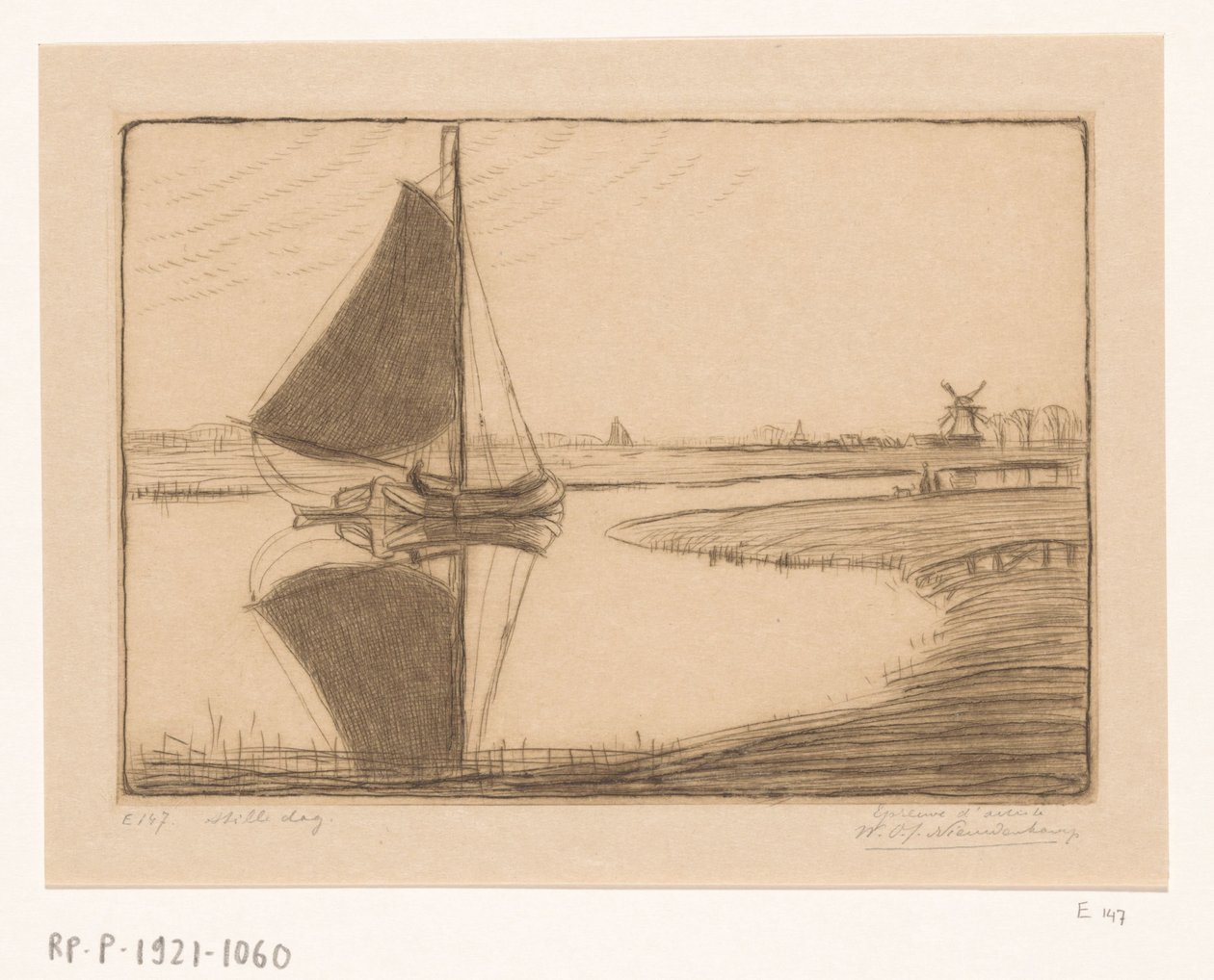 Drecht Hiljainen päivä (alkuperäinen nimi) tekijältä Wijnand Otto Jan Nieuwenkamp (signed by artist)