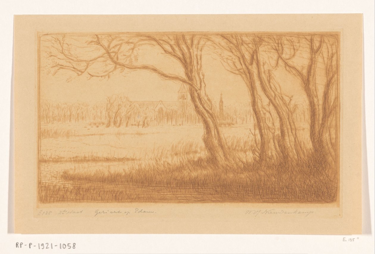 Näkymä Edam (alkuperäinen nimi) tekijältä Wijnand Otto Jan Nieuwenkamp (signed by artist)