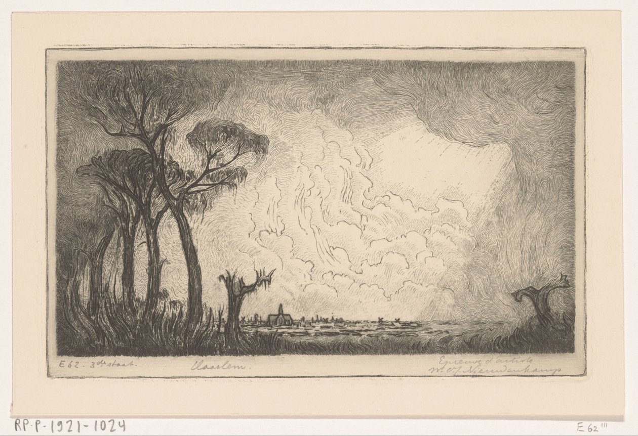 Näkymä Haarlemiin (alkuperäinen nimi) tekijältä Wijnand Otto Jan Nieuwenkamp (signed by artist)