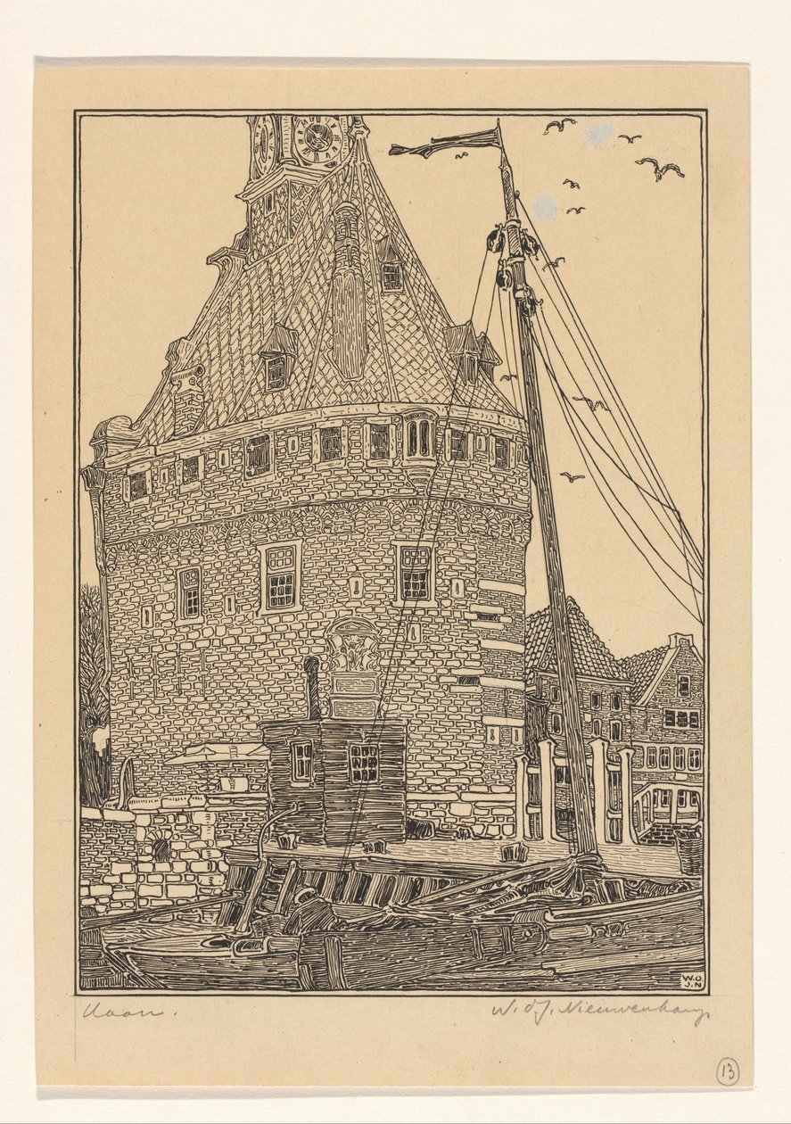 Päätorni Hoornissa tekijältä Wijnand Otto Jan Nieuwenkamp (signed by artist)