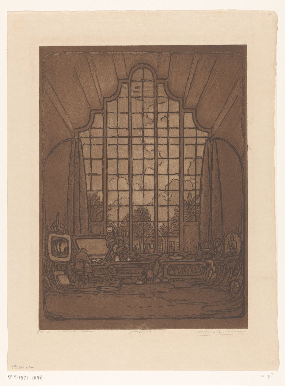 Wijnand Otto Jan Nieuwenkampin studion sisustus Het Markenissa Edamissa Studiossani, Edam (alkuperäinen nimi) tekijältä Wijnand Otto Jan Nieuwenkamp (signed by artist)