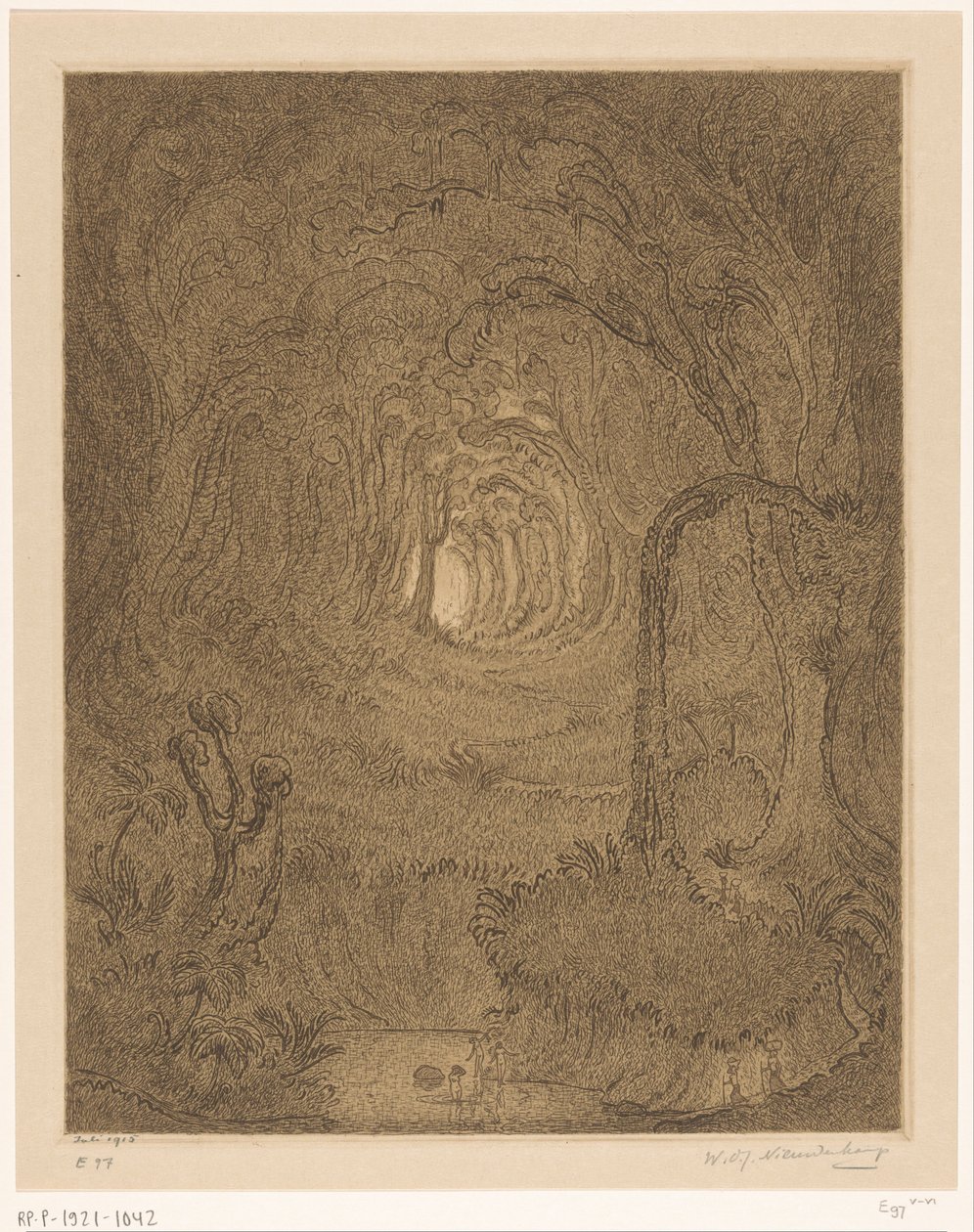 Viidakko Javalla Viidakossa (alkuperäinen nimi) tekijältä Wijnand Otto Jan Nieuwenkamp (signed by artist)