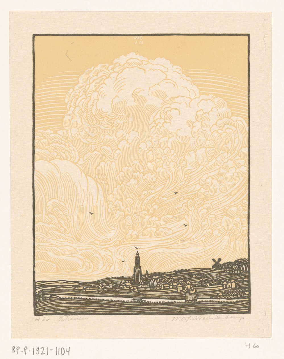 Rhenen (alkuperäinen nimi esineessä) tekijältä Wijnand Otto Jan Nieuwenkamp (signed by artist)