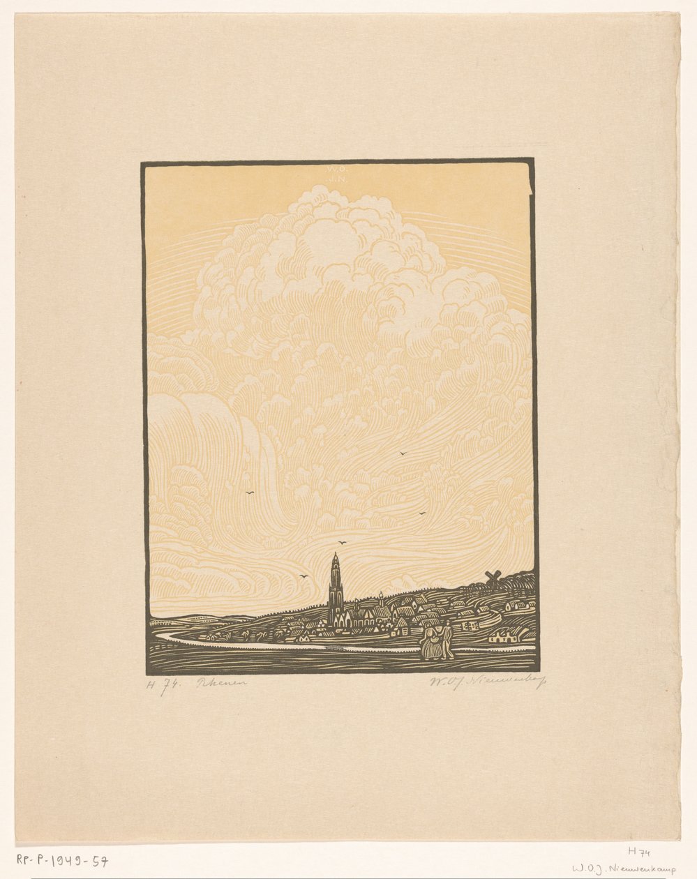 Rhenen (alkuperäinen nimi esineessä) tekijältä Wijnand Otto Jan Nieuwenkamp (signed by artist)