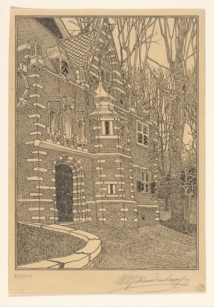 Edamin Suuren tai Pyhän Nikolauksen kirkon eteläportaali tekijältä Wijnand Otto Jan Nieuwenkamp (signed by artist)
