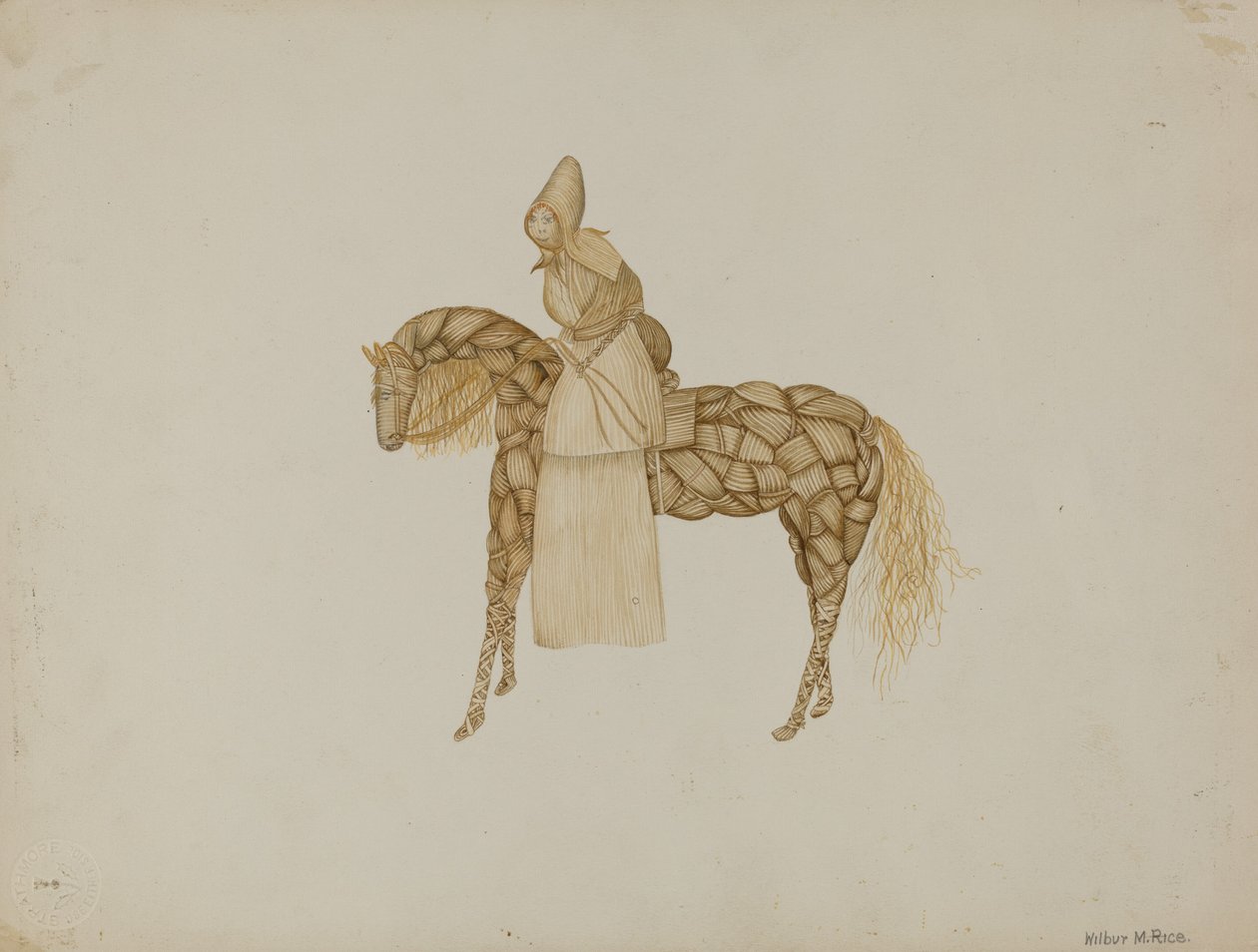 Maissinkuorinukke hevosella, 19351942. tekijältä Wilbur M Rice