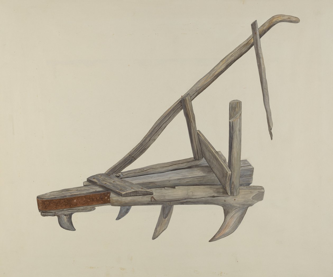 Puinen äke tai kultivaattori, c. 1937. tekijältä Wilbur M Rice
