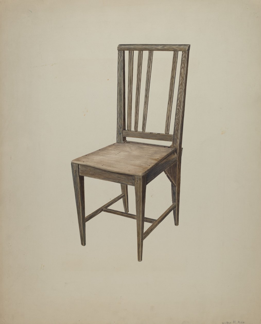 Puinen suora tuoli, n. 1938. tekijältä Wilbur M Rice